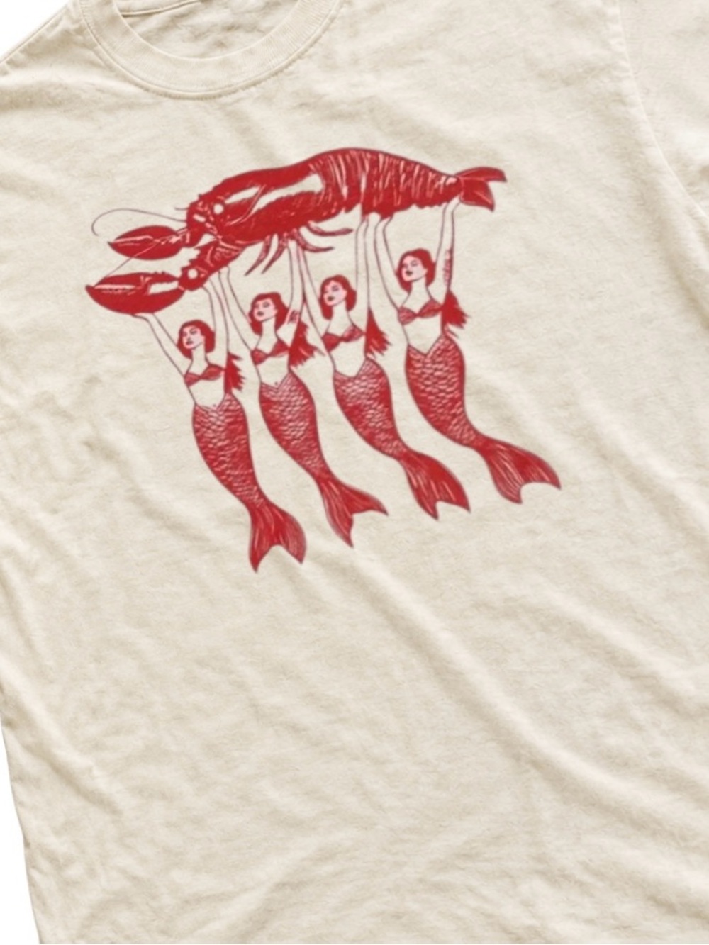 Mermaid Short-Sleeve Tee | Unisex T shirt | Off White - Picture 2 of 3